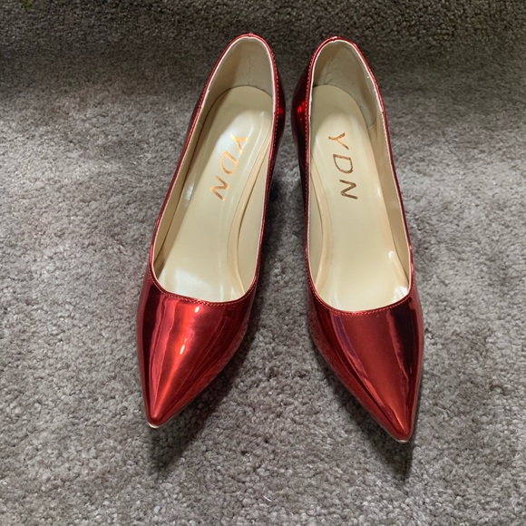 YDN Women's Chic Pointed Toe Mid Heel Pumps - Picture 3 of 8